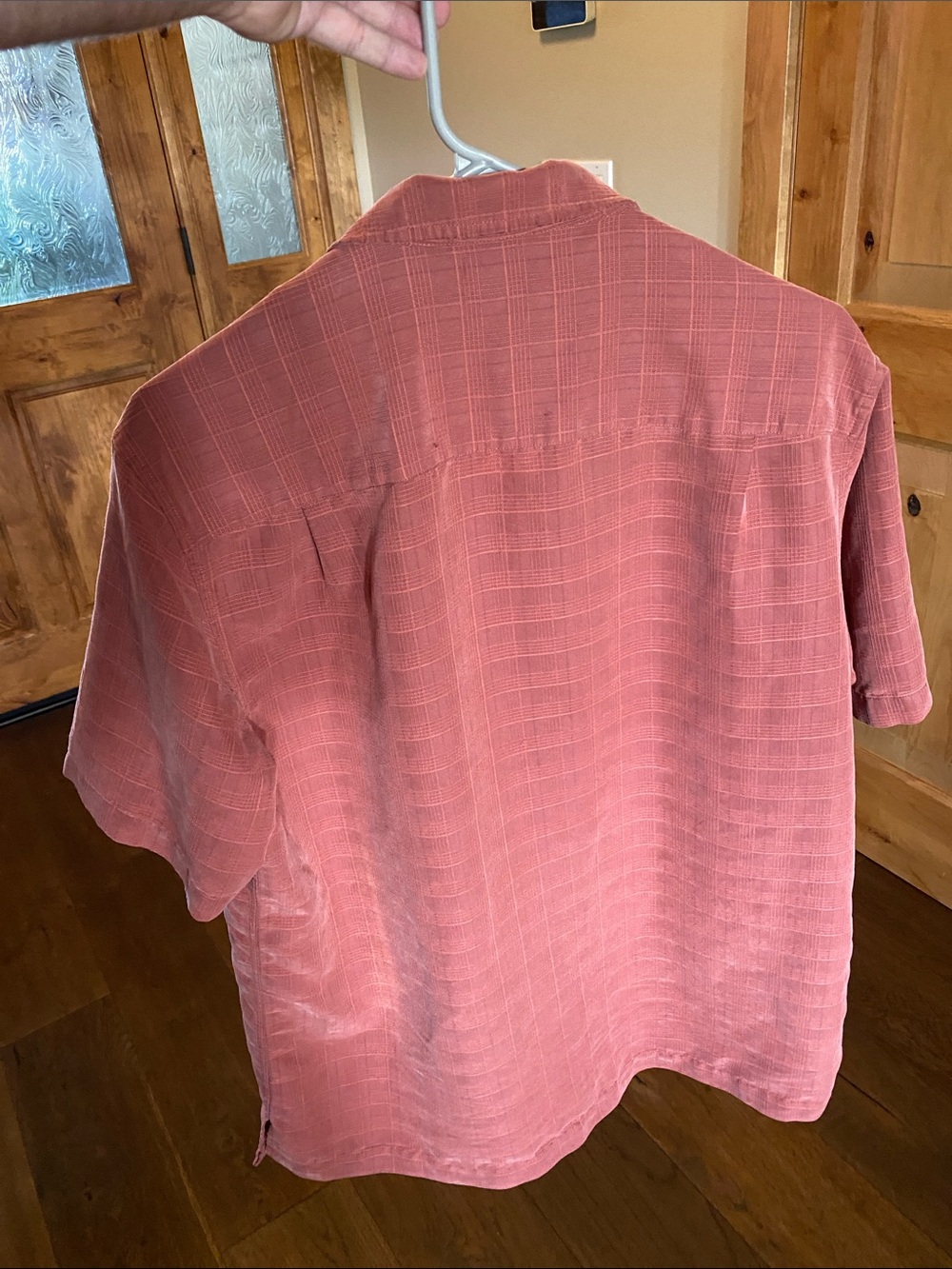 Alfani Men’s Dusty Coral Plaid Short-Sleeve Button-Down Shirt - Picture 5 of 5